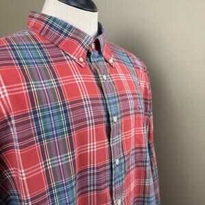 Tommy Hilfiger Men 2XLT button down shirt long sleeve plaid